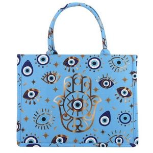 Tote handbag Hamsa Printed colorful